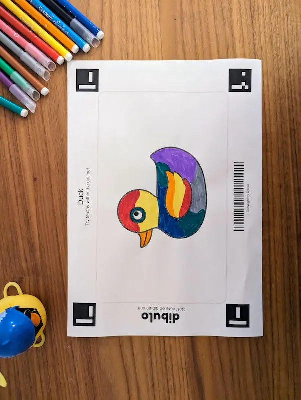 Coloring template of a duck